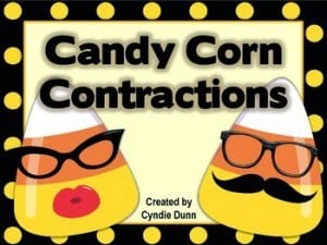 Halloween Center Activities to Keep Students Busy 3 Candy corn contractions
