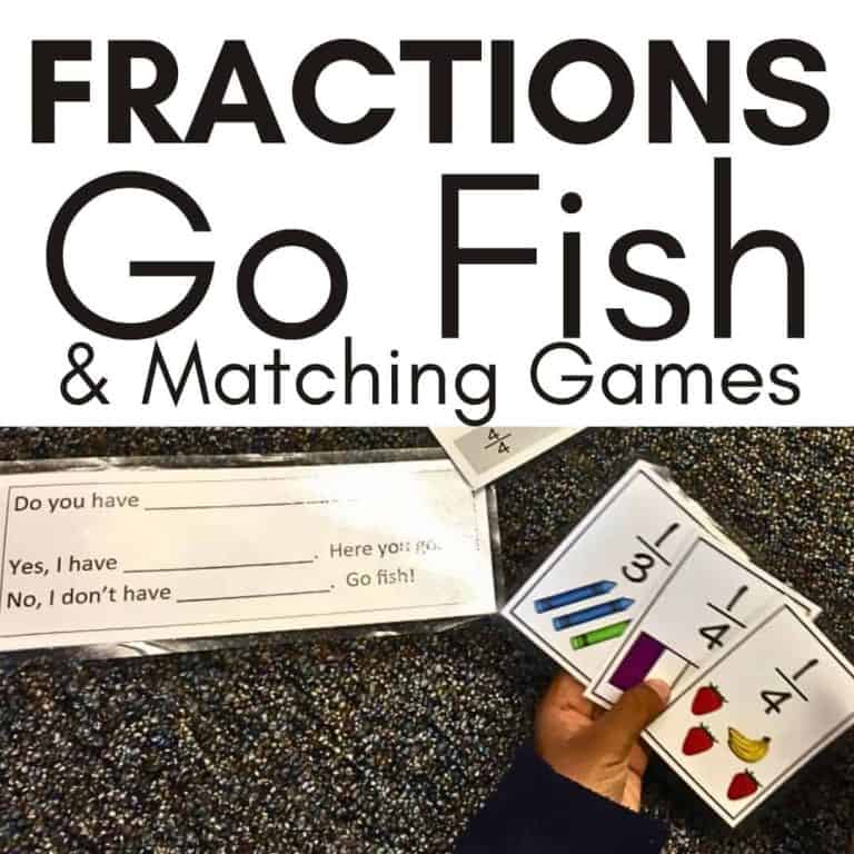 Fractions go fish game.