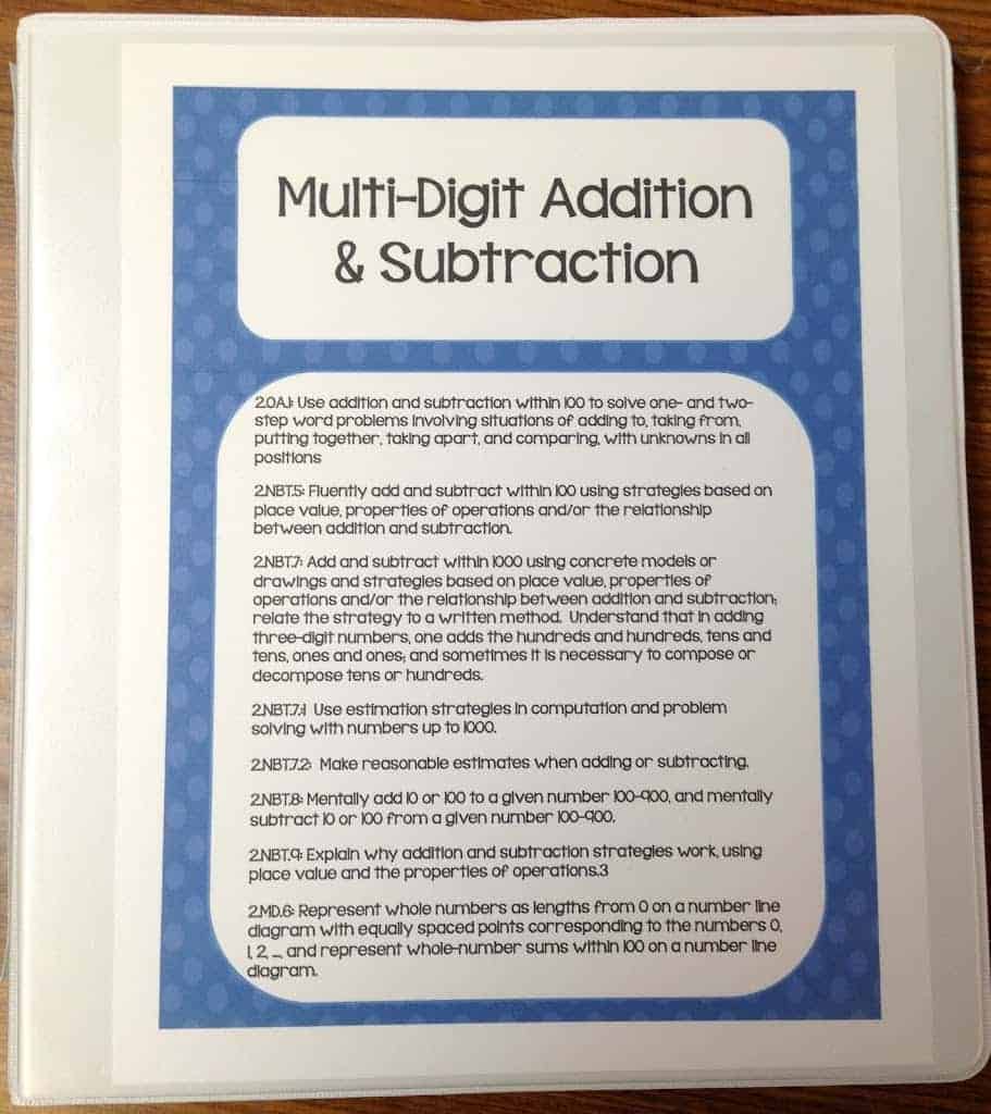 Curriculum Mapping for Second Grade Math 7 math binder yearlong planner