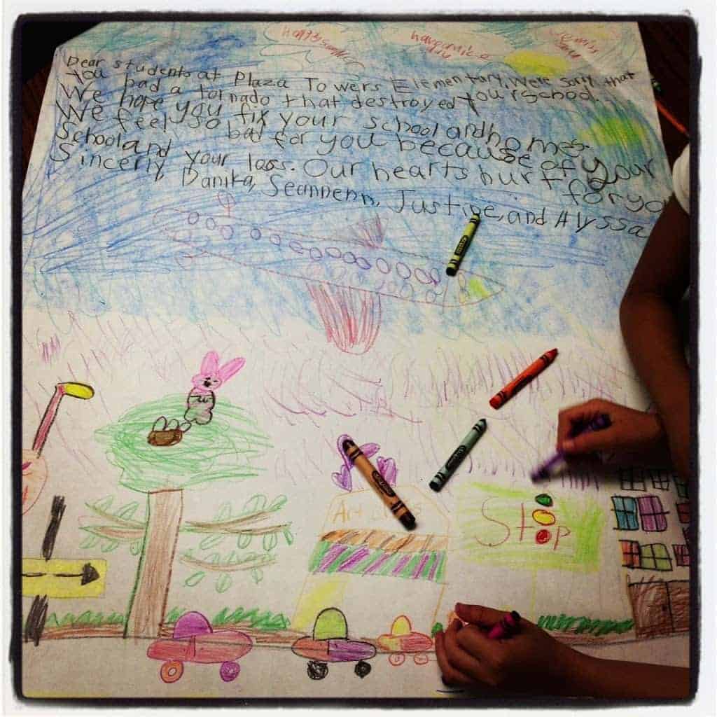 student drawing.