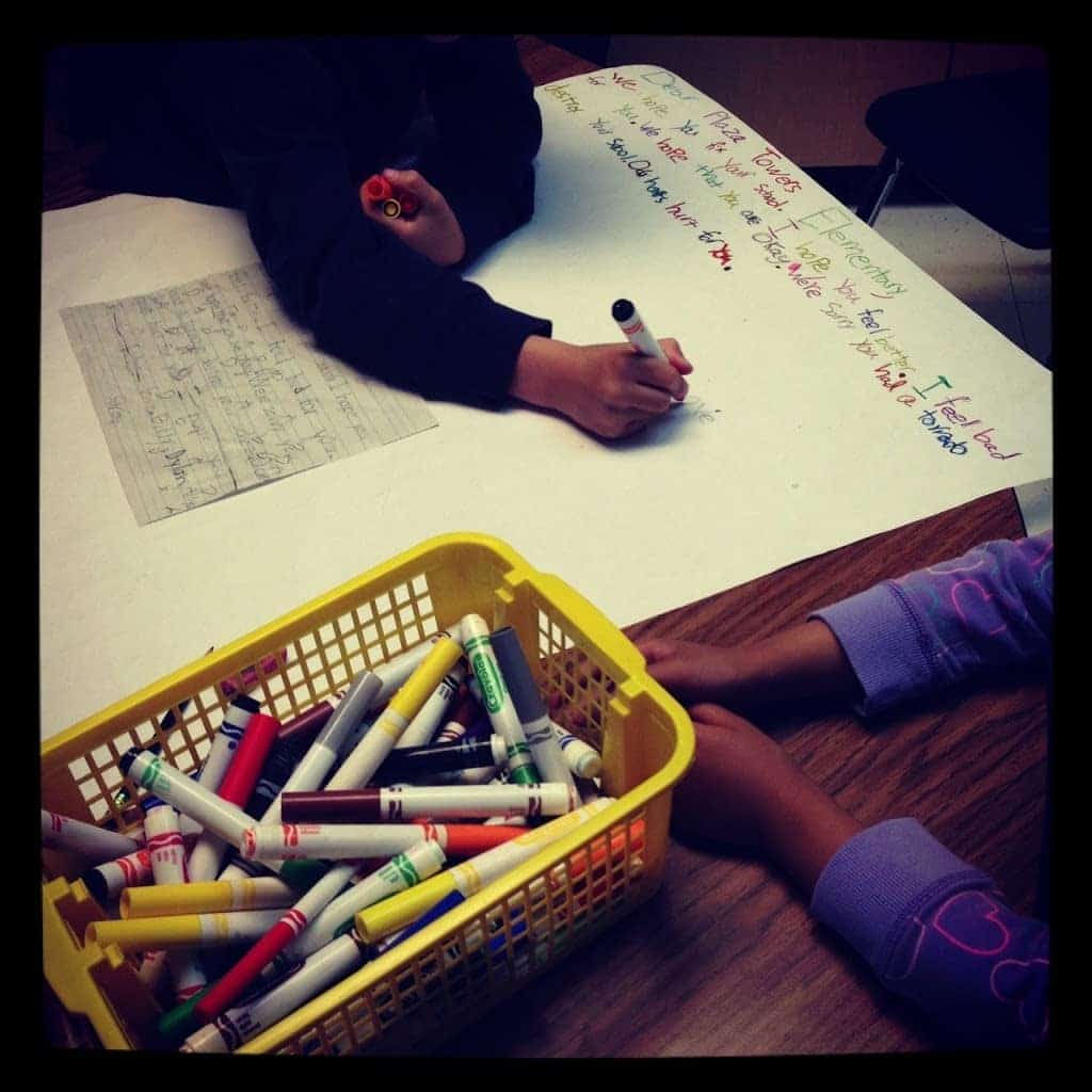 student drawing.