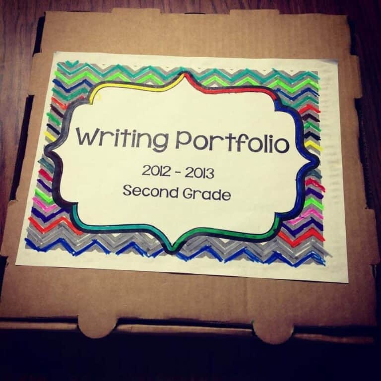 writing portfolio box.