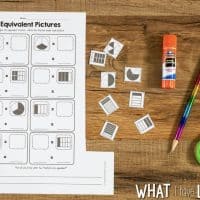 Engage students in no-prep hands-on activities that get them thinking about math. This Equivalent Fractions Cut & Paste Math Activity for Third Grade help students strategically reason through which answer is correct. Students also have to explain their thinking and write in answers. It's not just matching! #cutandpaste #thirdgrademath #thirdgrademathstations