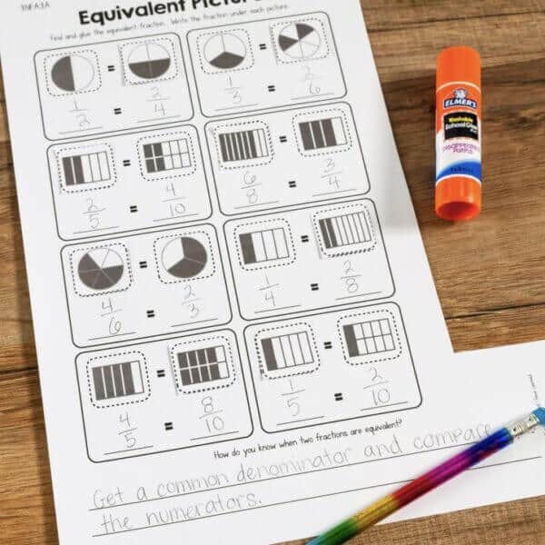 Cut and Paste Math Activities for Third Grade BUNDLE
