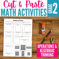 Cut & Paste Math Worksheets 2nd grade cover.