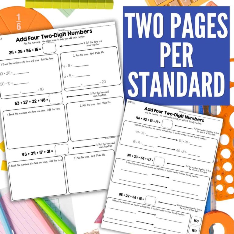 Cut and Paste Math Activities for Second Grade - Numbers and Base Ten