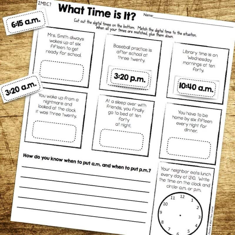 Cut and Paste Math Activities for Second Grade BUNDLE
