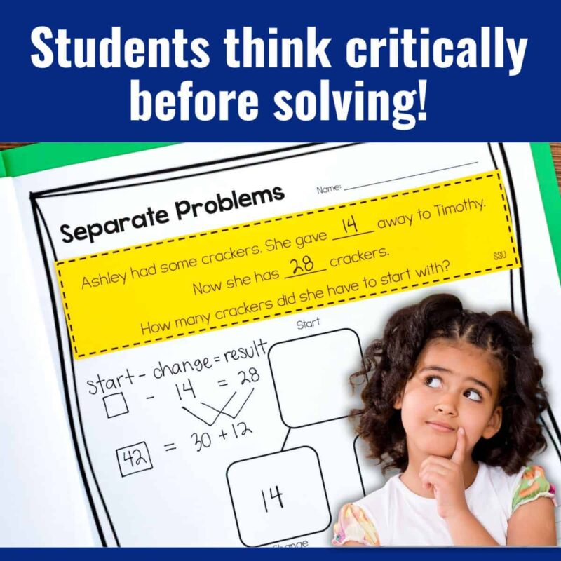 Numberless Word Problems 4 numberless Word Problems