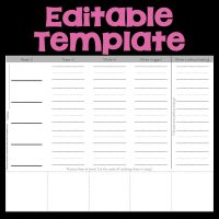 editable template sight words