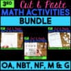 Cut and Paste Math Activities for Third Grade BUNDLE