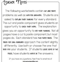 Cut & Paste Math Activities 3rd Grade
