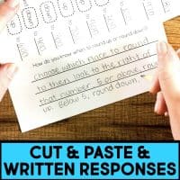 Cut and Paste Math Activities for every Numbers and Operations in Base Ten and Fractions third-grade standard. The worksheets contain cut and paste problems as well as written answers. Students are asked to explain their thinking for every standard. The cut and paste component gives students an opportunity to check their work. The explanation gives you an opportunity to see their thinking. Comes with a print version and a Google Slides version.