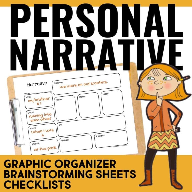 Narrative Writing Tools for Small Moments & Personal Narratives ...