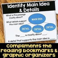 Reading comprehension posters that focus on 27 reading skills and reading strategies that elementary students use when reading to learn. Some skills and strategies include: compare and contrast, identify main idea, make connections and more. The posters come in multiple formats and are great for helping students learn the language patterns of the comprehension skills. They come with prompts, responses, and graphic organizers. #readingcomprehension #readingposters