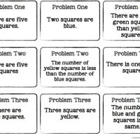 Cooperative Learning through Problem Solving contains 28 sets of cards that encourage students to work together to solve the given problem. All of the problems involve an amount of colored squares and basic clues to solve the number of each square. The situations are basic, but without everyone’s participation, the problem can’t be solved.