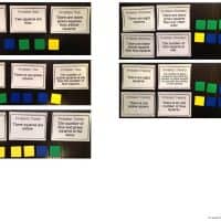 Cooperative Learning through Problem Solving contains 28 sets of cards that encourage students to work together to solve the given problem. All of the problems involve an amount of colored squares and basic clues to solve the number of each square. The situations are basic, but without everyone’s participation, the problem can’t be solved.