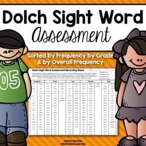 Dolch Sight Word Assessment to see what words students know and don't know. Helps inform your instruction.