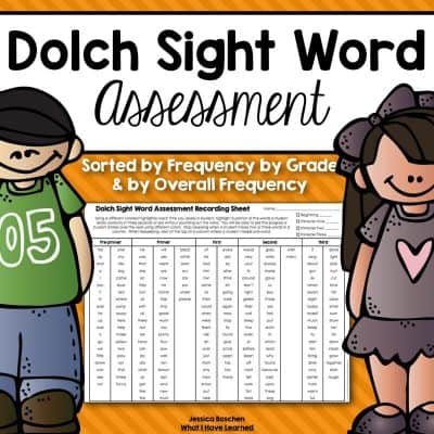 Dolch Sight Word Assessment to see what words students know and don't know. Helps inform your instruction.