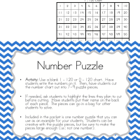 Number activities to develop place value concepts for numbers 0-120.