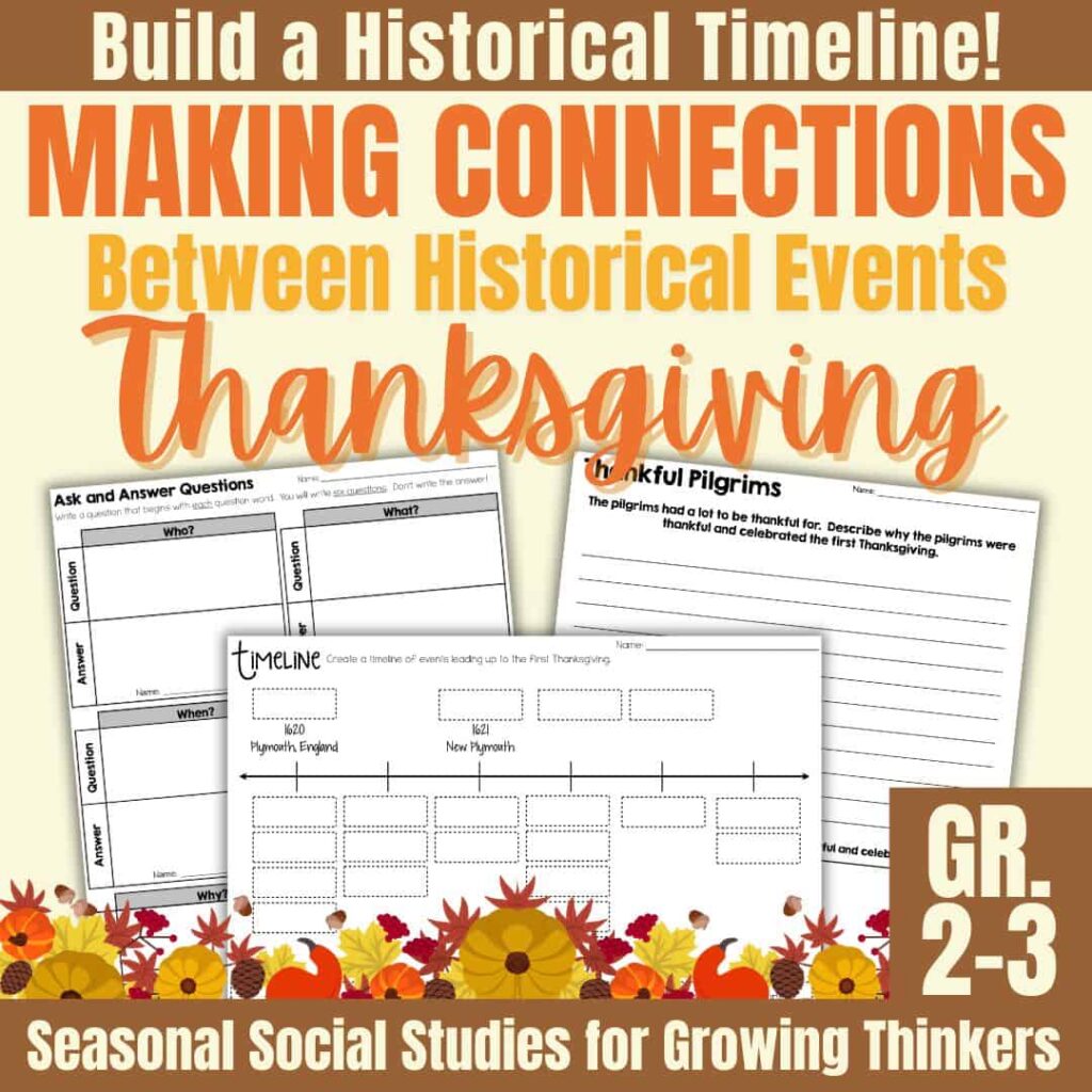 Thanksgiving - Making Connections Between a Series of Events 2 History of thanksgiving cover.