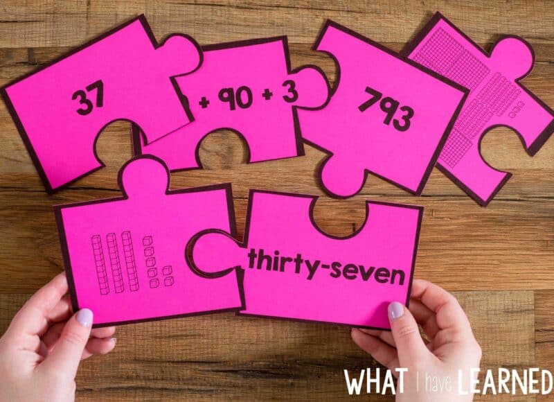 Number Puzzles-4 Number Puzzles help students match various models and representations of the addition problems , subtraction problems, and other numbers show. These puzzles are a great math station or math center and give students hands-on experience with sorting, classifying and categorizing second grade math concepts.