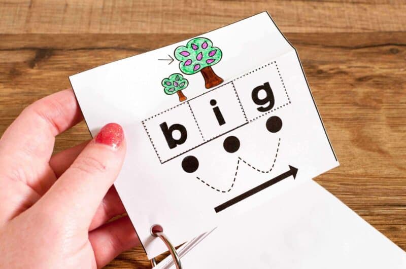 Cut-&-Paste-CVC-55 CVC Cut & Paste Phonics Worksheet and Review Cards that help students segment and blend words.