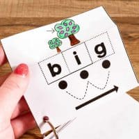 CVC Cut & Paste Phonics Worksheet and Review Cards that help students segment and blend words.