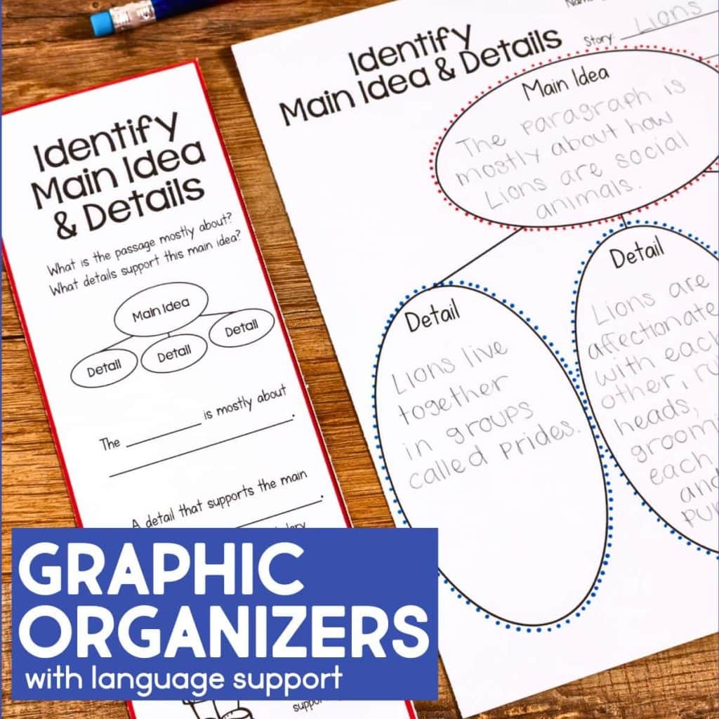Graphic organizers with language support
