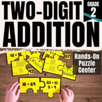 2 Digit addition number puzzle cover.