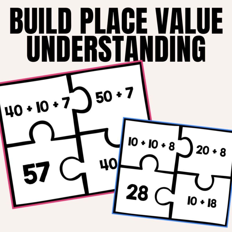 Decompose 2-Digit Number Puzzles - Addition Math Centers & Stations Place Value 2 Decompose 2 digit numbers thumb.