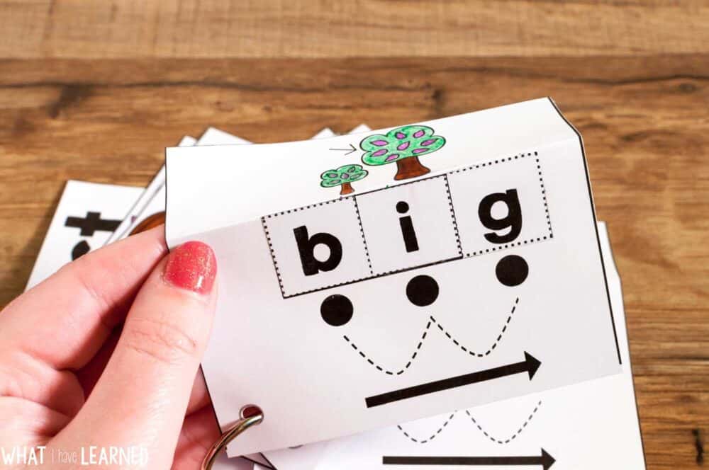 Cut-&-Paste-CVC-52 A fun kindergarten activity that engages learners in segmenting CVC words. Students cut, glue, and color the cvc words. However, it's more than just a fun worksheet. Cut out the cards, hole punch, and place on a ring for continued practice. Fold the picture over and create flash cards on a ring.