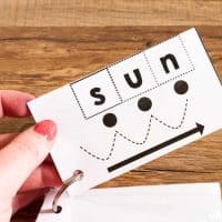 A fun kindergarten activity that engages learners in segmenting CVC words. Students cut, glue, and color the cvc words. However, it's more than just a fun worksheet. Cut out the cards, hole punch, and place on a ring for continued practice. Fold the picture over and create flash cards on a ring.