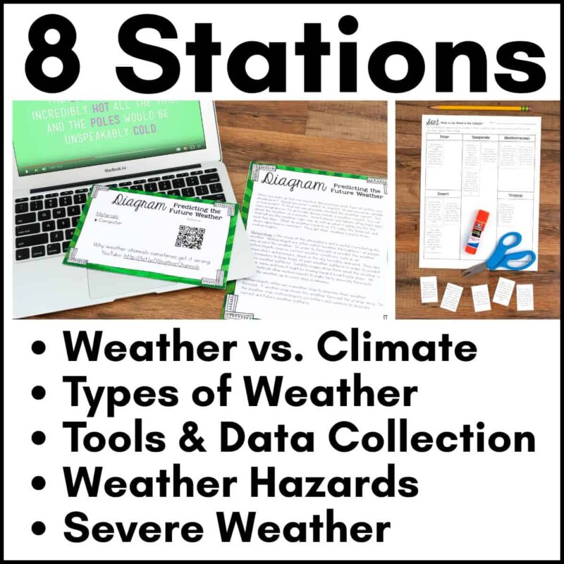 Weather and Climate Science Activities (2) weather and climate science stations.