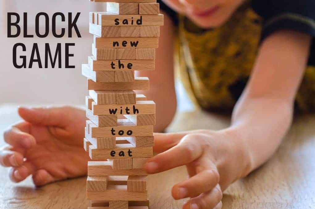 jenga game with words