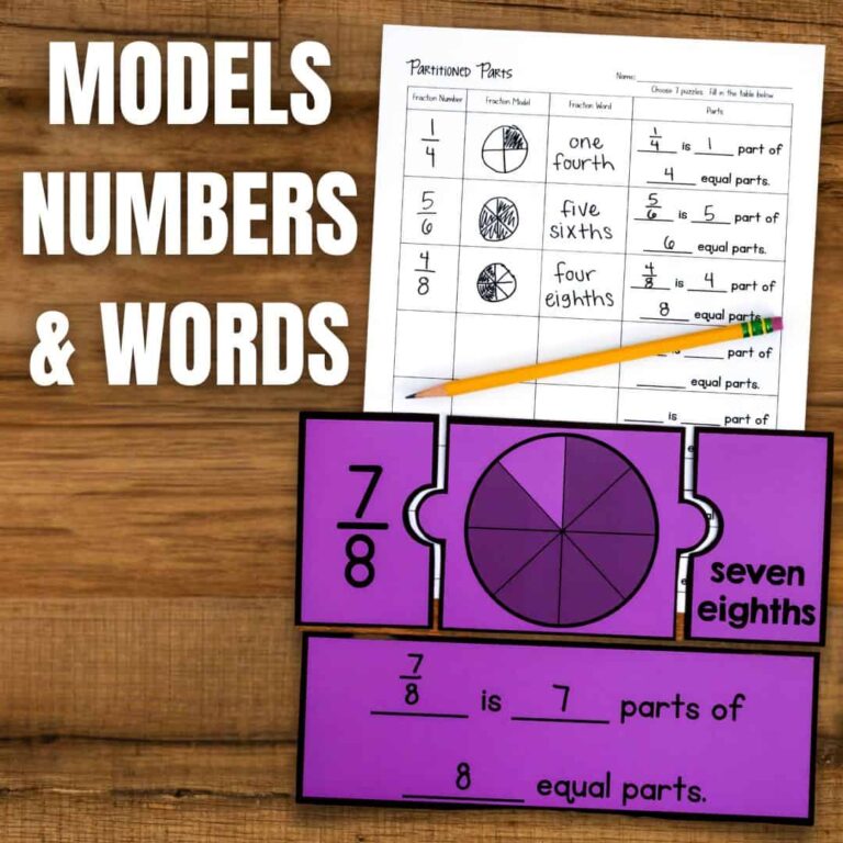 Fraction Number Puzzles 3rd Grade Hands-on Math Activity