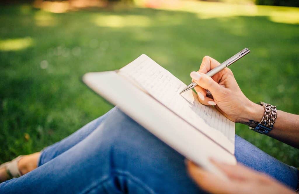 woman journaling.