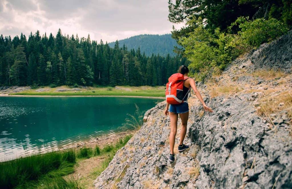 woman hiking.