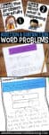 Addition and Subtraction Word Problems by Problem Type allow you to differentiate the numbers for your students and teach them to look at the context of a problem before working with the numbers. Vocabulary cards to solve word problems.
