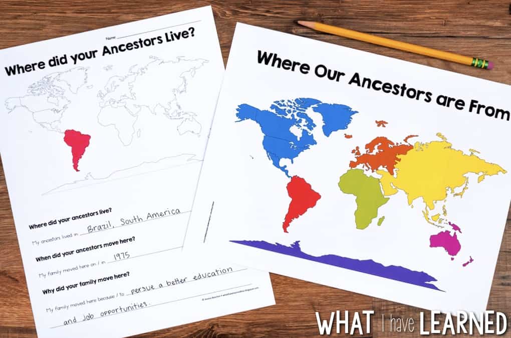 Map Skills Social Studies Unit for Second Grade 12 A Location and Map Skills Social Studies Unit that teaches students about family history! Students interview their family and discover where their family came from on a map. This is a great community building tool, too!