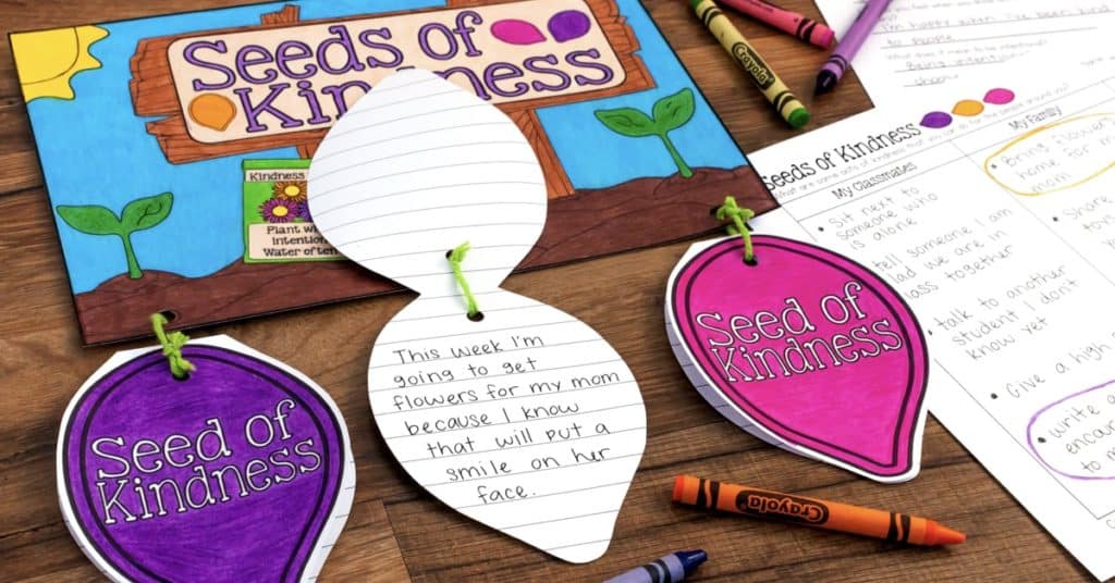 Kindness Project Ideas for Kids: Seeds of Kindness Craftivity 5 Teach children how to be intentional about being kind to others through this Seeds of Kindness Project. This kindness craftivity provides an opportunity for students to identify acts of kindness they can do in their classroom, for their family, and for strangers. It also makes a great Spring bulletin board!