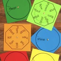 short and long vowel word wheels