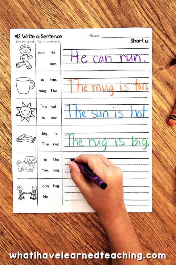 These Short U Phonics Worksheets give students practice reading and writing short u CVC words by word family. For this worksheet, students find the word in the word bank and write it. This is a great no-prep printable for kindergarten word work centers. #kindergartenworksheets #shortuworksheets #phonicsworksheets #phonicsprintables