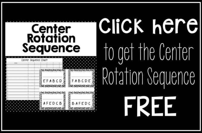 FREE Center Rotation Sequence Template for Teachers