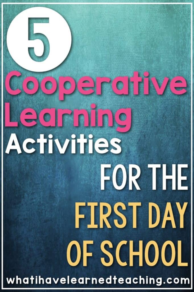 First Day Cooperative Learning Activities For Elementary