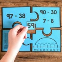 Practice two-digit subtraction with these fun number puzzles that are great for math centers.