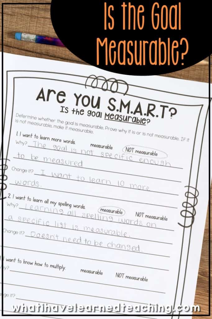 Teach elementary students to set SMART Goals. Help your 2nd, 3rd, 4th, 5th and even 6th grade students identify their academic goals and individual student goals with this fun elementary classroom activity! Included are lessons for teaching students how to set strategic, realistic and measurable goals with an action plan and time limit. #settinggoals #kidgoals #lessonplans #activities #secondgrade #thirdgrade #fourthgrade #fifthgrade #backtoschool #smartgoals #studentgoals #learning