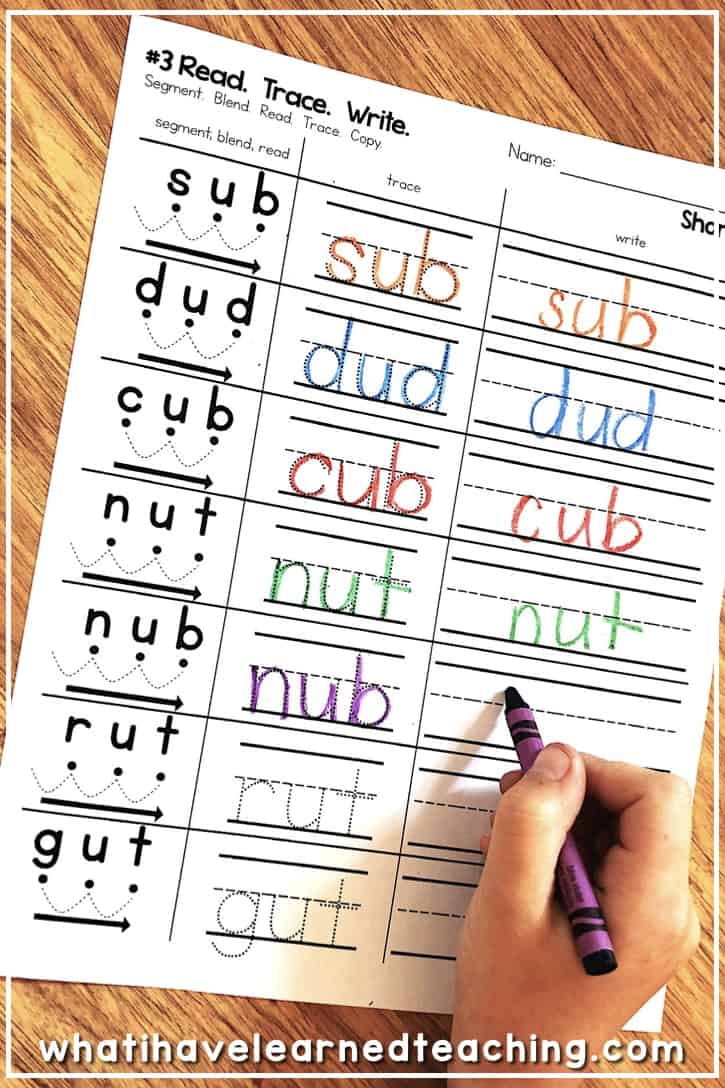 These Short U Phonics Worksheets give students practice reading and writing short u CVC words by word family. This worksheet has students read the word and write it two times. This is a great no-prep printable for kindergarten word work centers. #kindergartenworksheets #shortuworksheets #phonicsworksheets #phonicsprintables