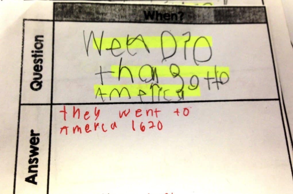 Asking and answering questions can be hard for students! We set up a routine where students would write 6 questions and other students would answer those six questions. This was the perfect way for me to monitor whether students could ask and answer questions about any topic! #askandanswerquestions #commoncoreELA #contentarealearning