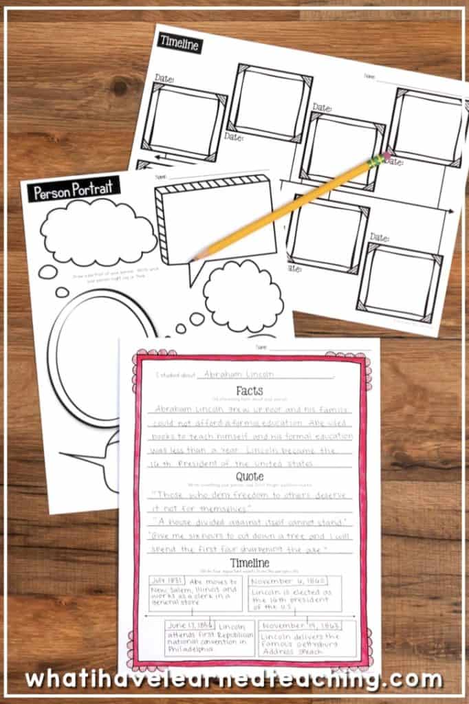 Biography Report to Research Any Historical Person 11 This Biography Report that can be used for any historical person. It is great for a social studies biography unit or reading informational writing and research unit. It includes five different report options, lap book, interactive notebook, and construction paper person. Each option has a variety of pages from which to pick and choose. #biographyreport #socialstudies #secondgradesocialstudies #thirdgradesocialstudies #biographies #elementarybiography #elementarysocialstudies