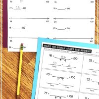 In first grade, students work on Making 10. In second grade, do you teach your students to make 100? My second-grade students need a lot of work with number sense and place value strategies, especially when it comes to using number lines, base-10 blocks, and learning how to “jump” to the nearest friendly number. These Make 100 and Make 1000 resources will help students' mental math strategies. #mentalmath #two-digitaddition #numberline #secondgrademath #secondgrade
